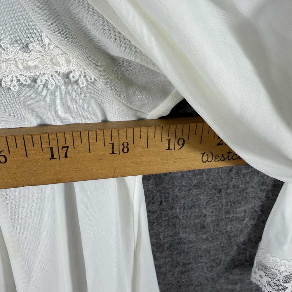 Miss Elaine Vintage Button Up Robe House Dress Pockets Dainty Coquette USA SZ S - Picture 4 of 10